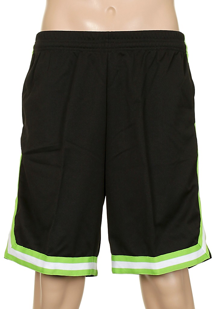 kraťasy Urban Classics Stripes Mesh/TB243 - Black/Lime/White