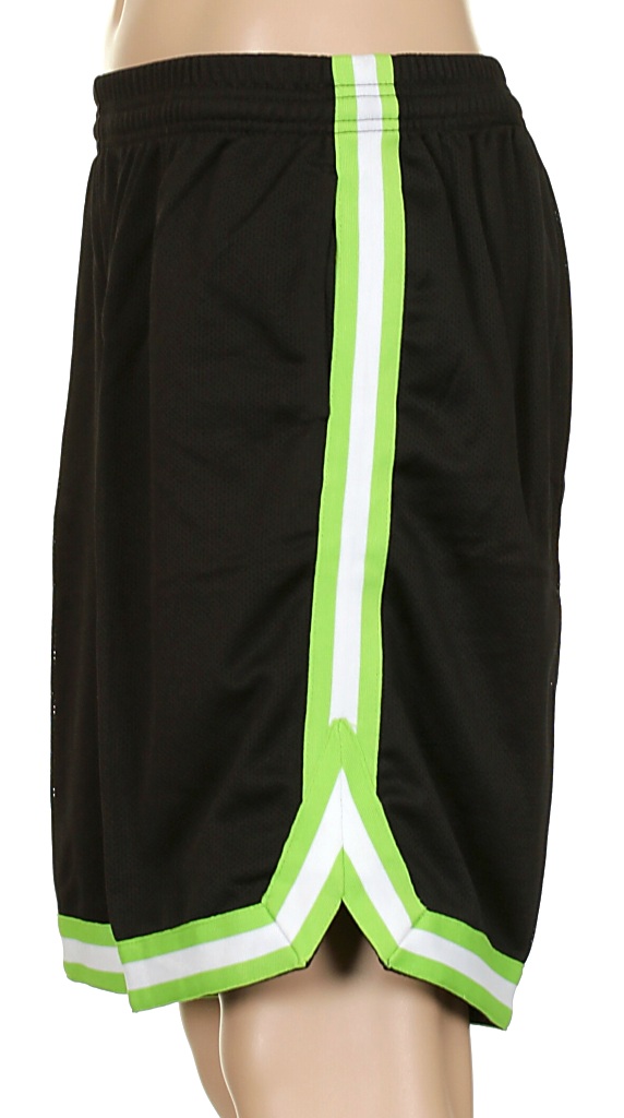 kraťasy Urban Classics Stripes Mesh/TB243 - Black/Lime/White