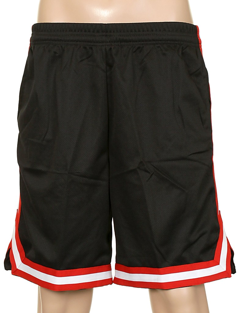 kraťasy Urban Classics Stripes Mesh/TB243 - Black/Red/White