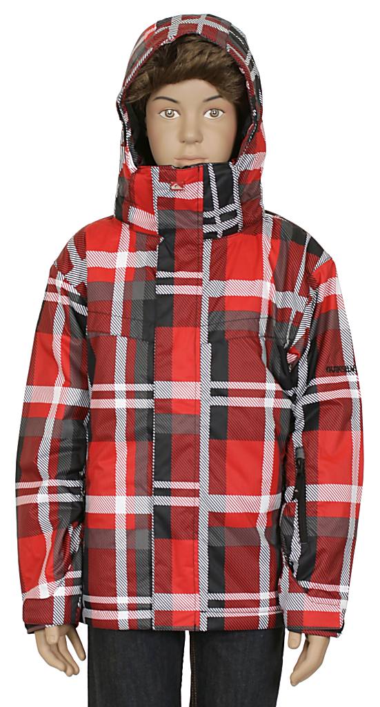 jacket Quiksilver Last Mission Print Youth 2 Kid's - Mate Plaid Red