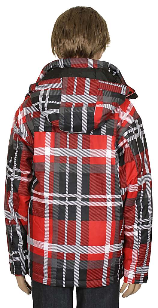 jacket Quiksilver Last Mission Print Youth 2 Kid's - Mate Plaid Red