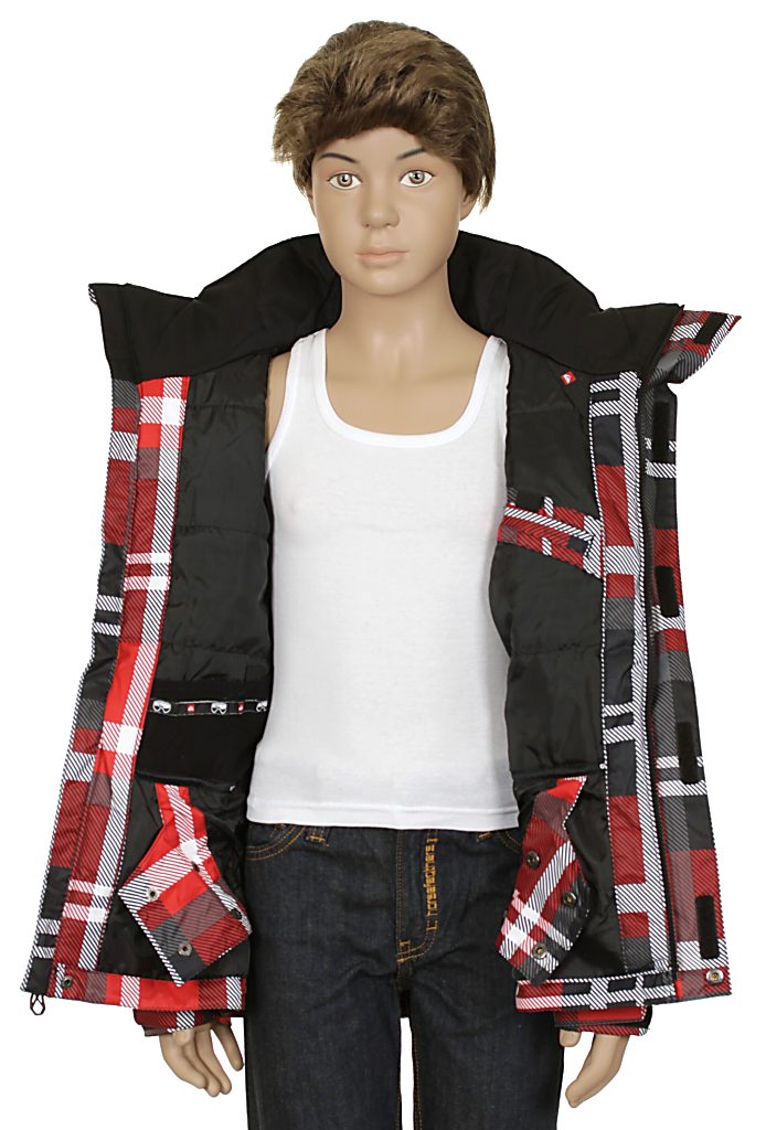 jacket Quiksilver Last Mission Print Youth 2 Kid's - Mate Plaid Red