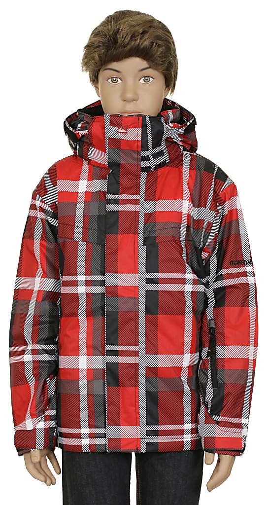 jacket Quiksilver Last Mission Print Youth 2 Kid's - Mate Plaid Red
