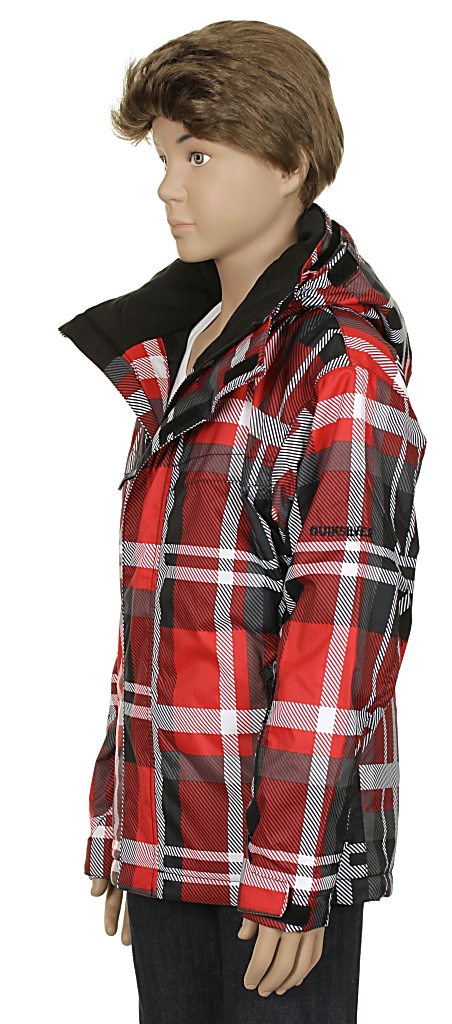 jacket Quiksilver Last Mission Print Youth 2 Kid's - Mate Plaid Red