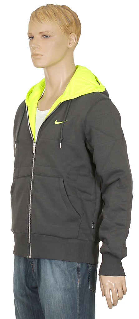 mikina Nike Quilted Rev Zip - 066/Anthracite/Volt/Volt