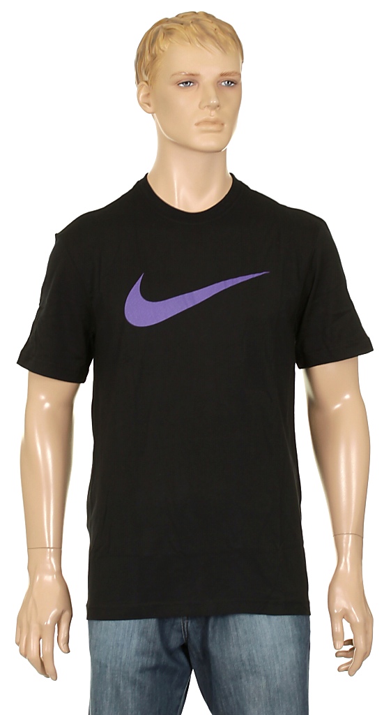 t-shirt Nike Swoosh Fill - 010/Black/Dark Gray Heather