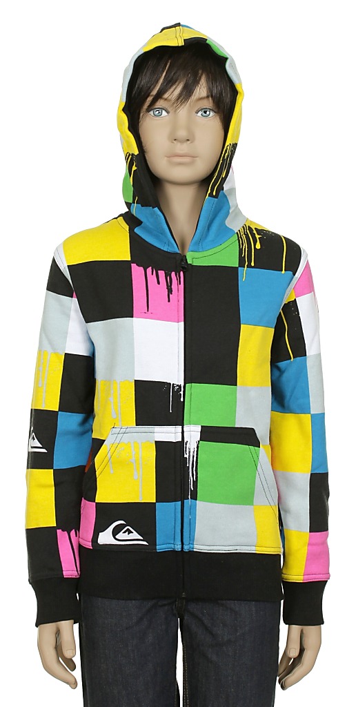hoodie Quiksilver Floor Plain Zip Kid's - White 1