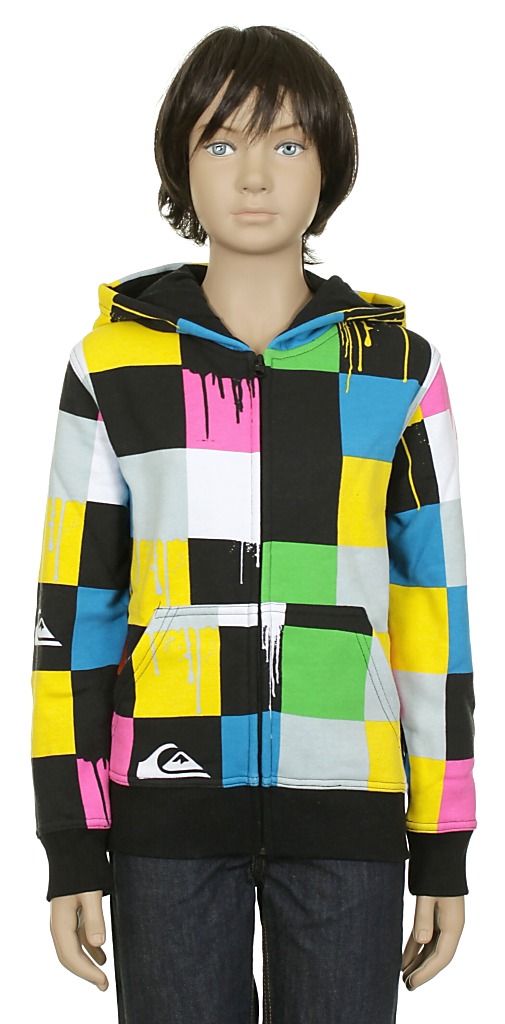 hoodie Quiksilver Floor Plain Zip Kid's - White 1