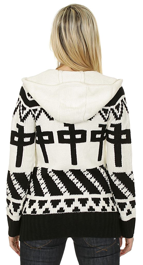 sveter Red Dragon Cowichan - Ivory/Black