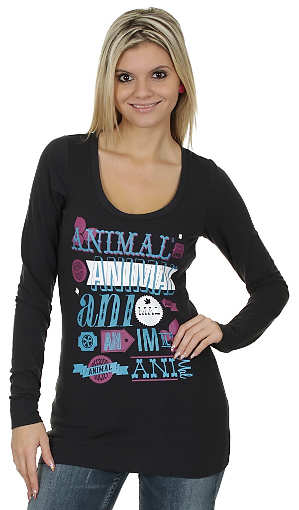 koszulka trykotowa Animal Marie LS - Black