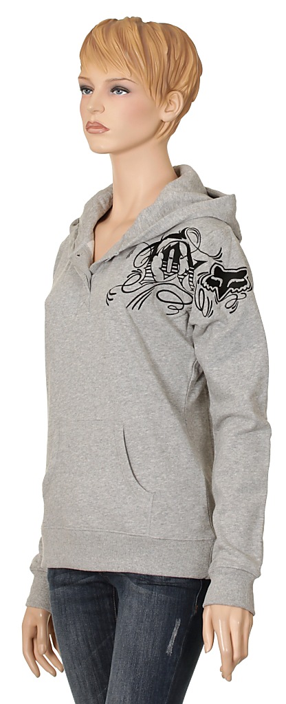 mikina Fox Chaotic Henley - Heather Gray