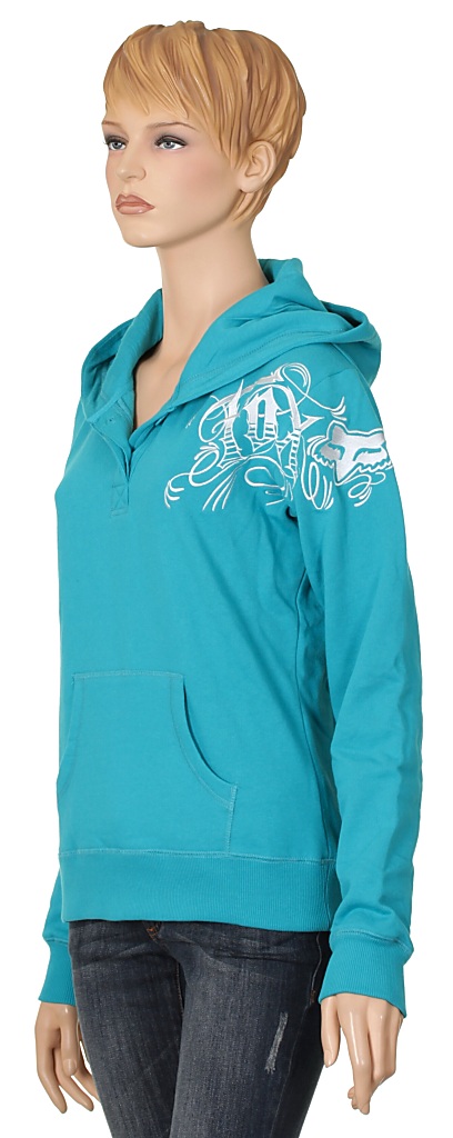 mikina Fox Chaotic Henley - Aqua