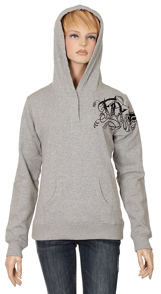 mikina Fox Chaotic Henley - Heather Gray