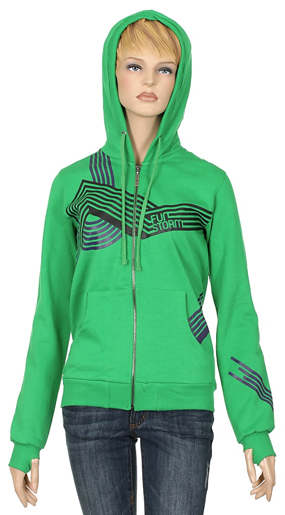 mikina Funstorm Aniwa Zip - Green