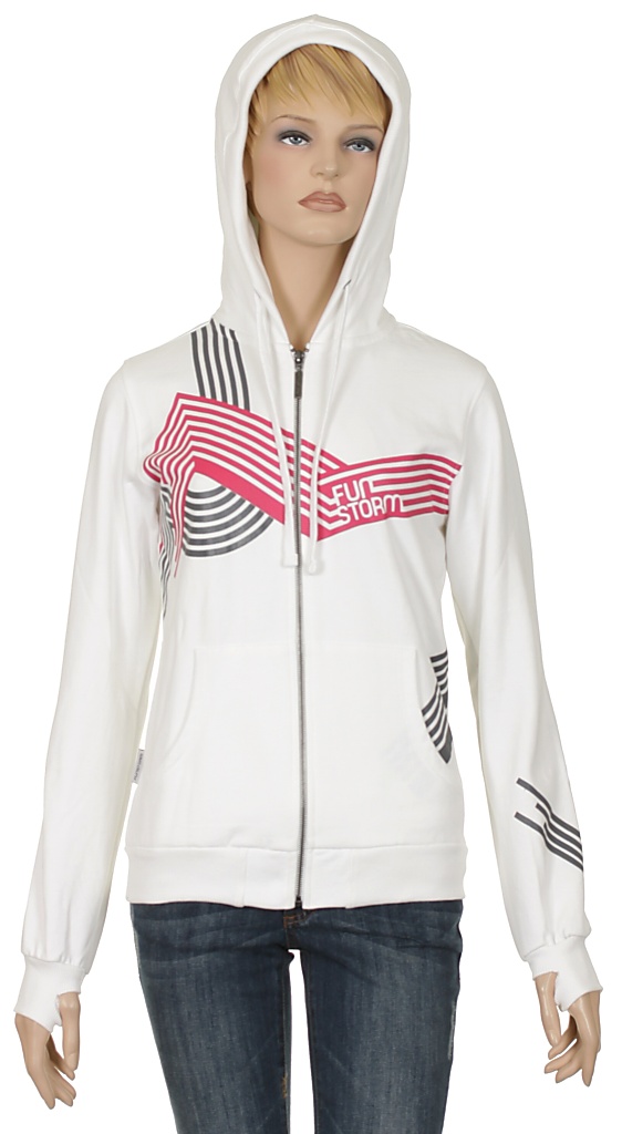 mikina Funstorm Aniwa Zip - White