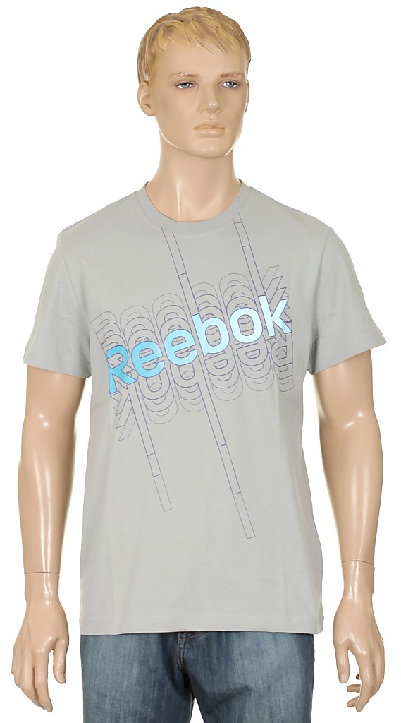 tričko Reebok RBK Stack Out T - Light Gray/Team Purple/Feather Blue