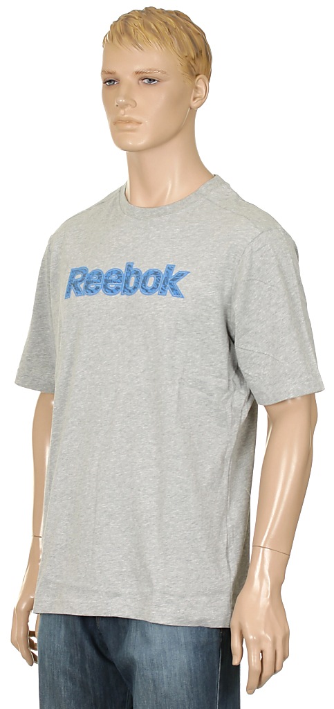 tričko Reebok AB Big Logo - Reebok Medium Gray Heather/Buff Blue