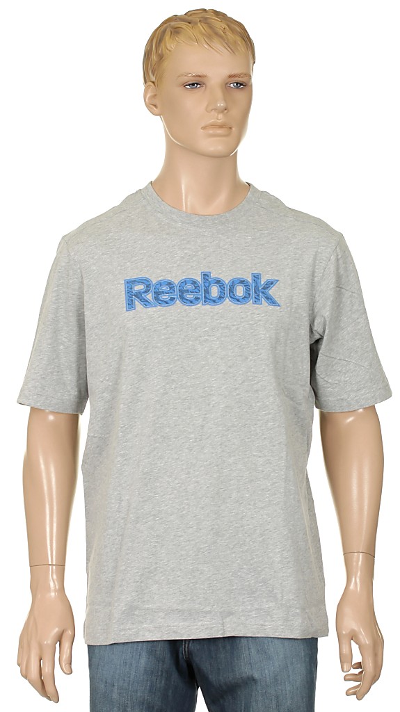 tričko Reebok AB Big Logo - Reebok Medium Gray Heather/Buff Blue