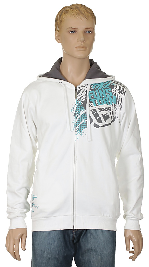 mikina Funstorm Meem Zip - White