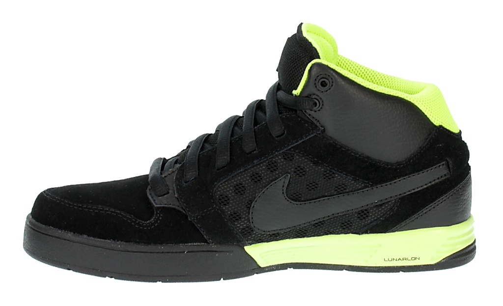 Nike 6.0 Mogan Mid 3 Shoes - Black/Black/Volt