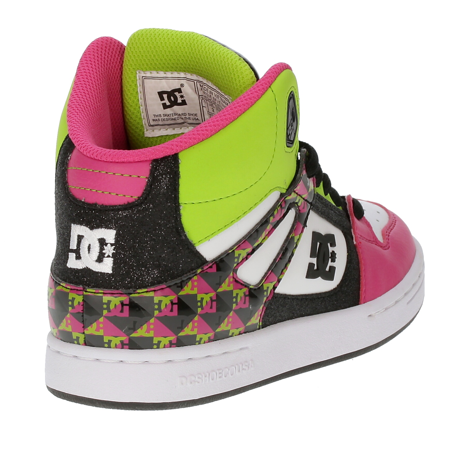 topánky DC Rebound Kid's - Crazy Pink/Soft Lime