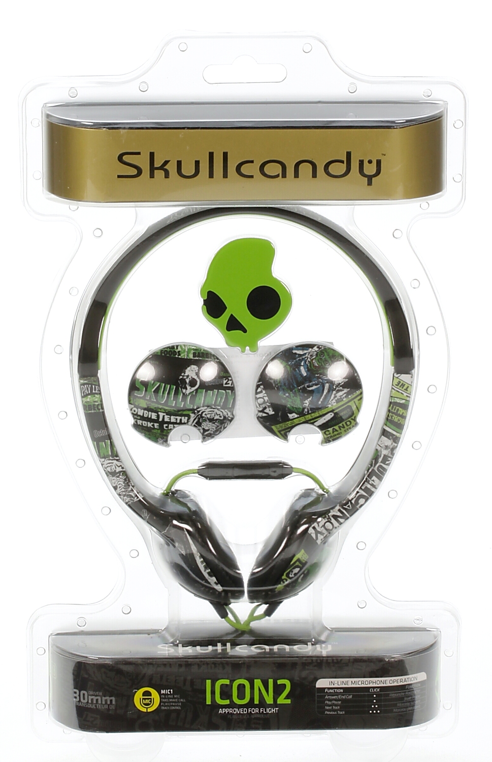 słuchawki Skullcandy Icon 2 - Lurker Green/Black w/Mic Ass