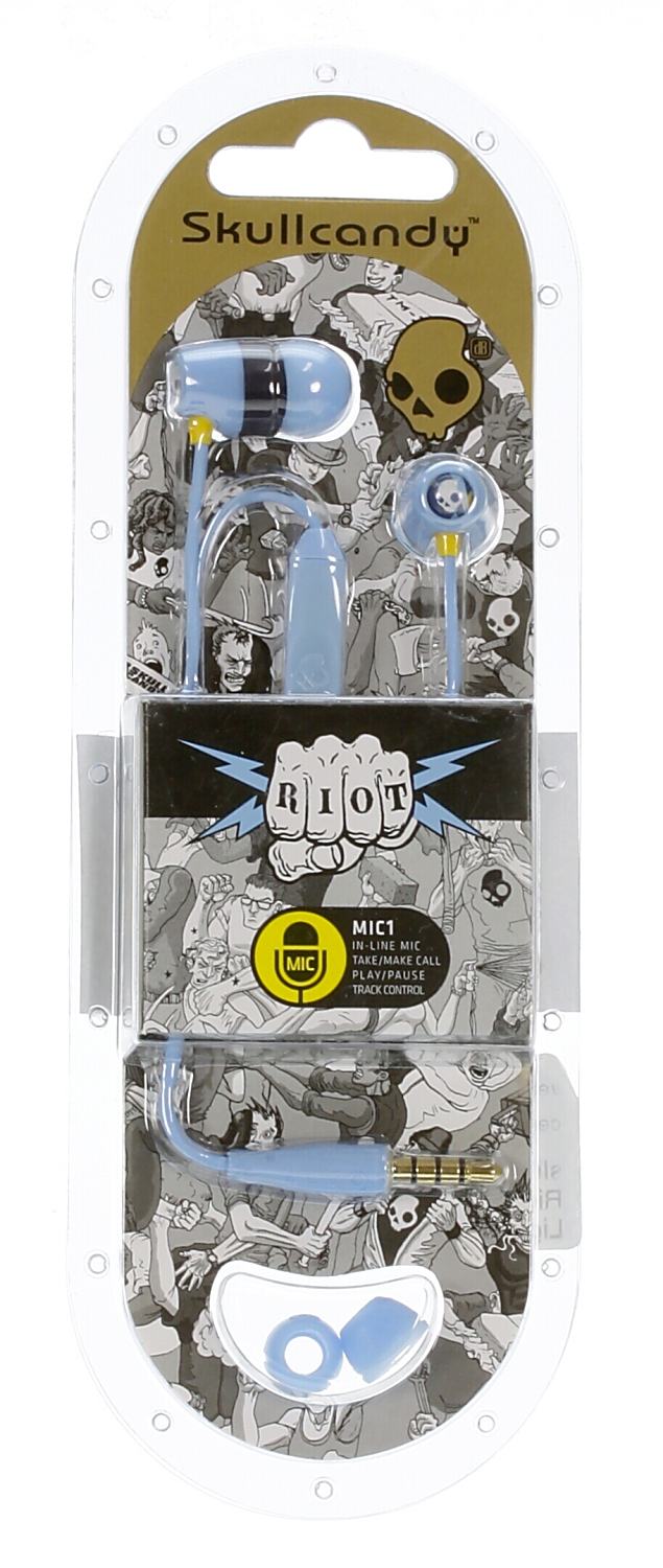 slúchadlá Skullcandy Riot - Light Blue/Navy w/Mic Ass