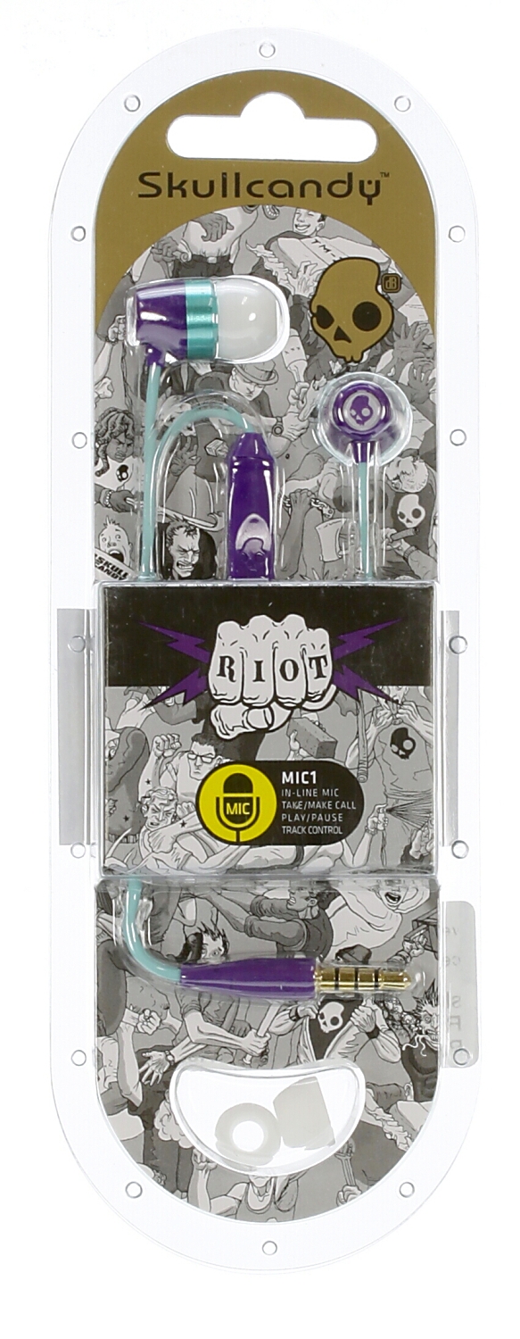 słuchawki Skullcandy Riot - Purple/White/Blue w/Mic Ass