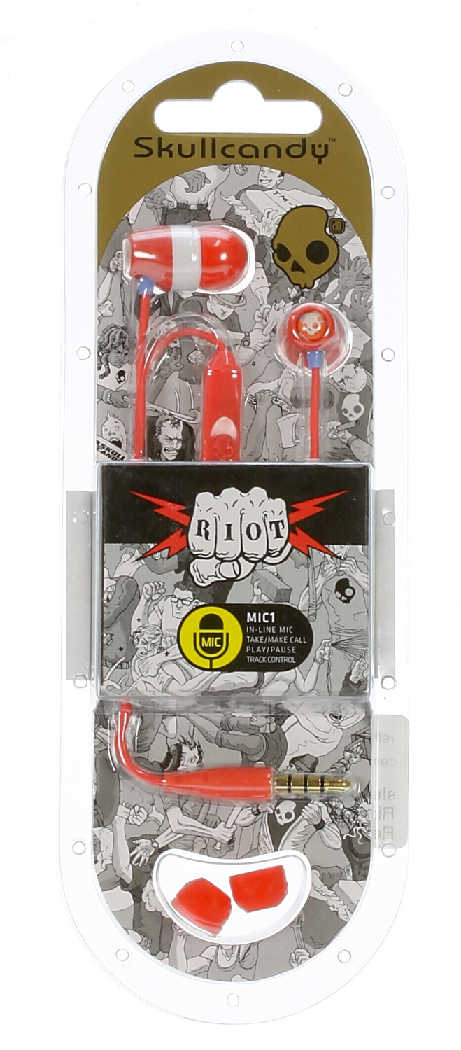 słuchawki Skullcandy Riot - Red/White w/Mic Ass