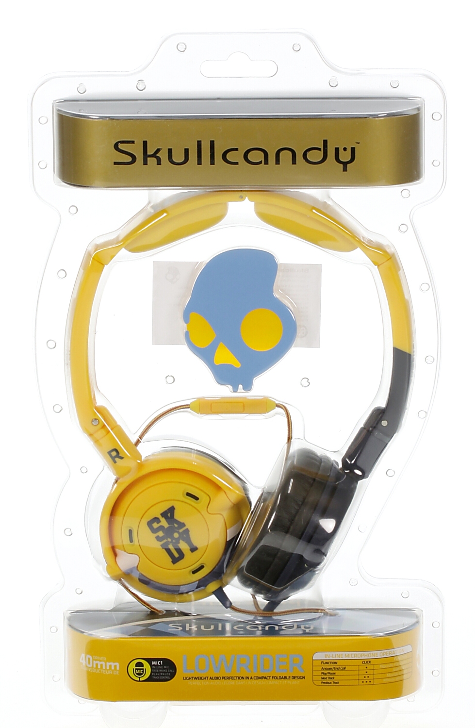 slúchadlá Skullcandy Lowrider - Yellow/Navy w/Mic Ass
