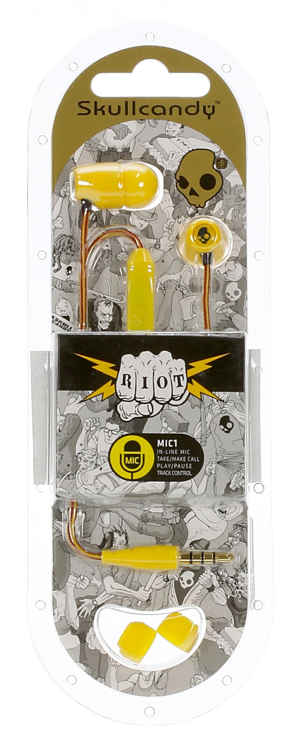 slúchadlá Skullcandy Riot - Yellow w/Mic Ass