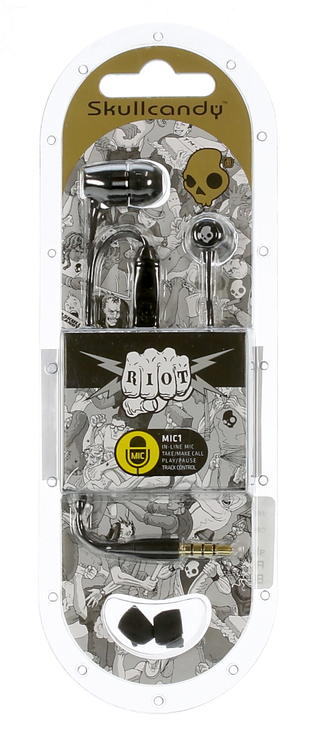 slúchadlá Skullcandy Riot - Black/Black w/Mic Ass