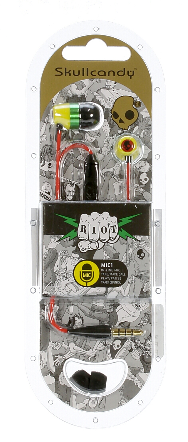 słuchawki Skullcandy Riot - Rasta w/Mic Ass