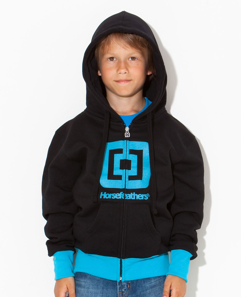 mikina Horsefeathers Reward Zip Kid's - Black
