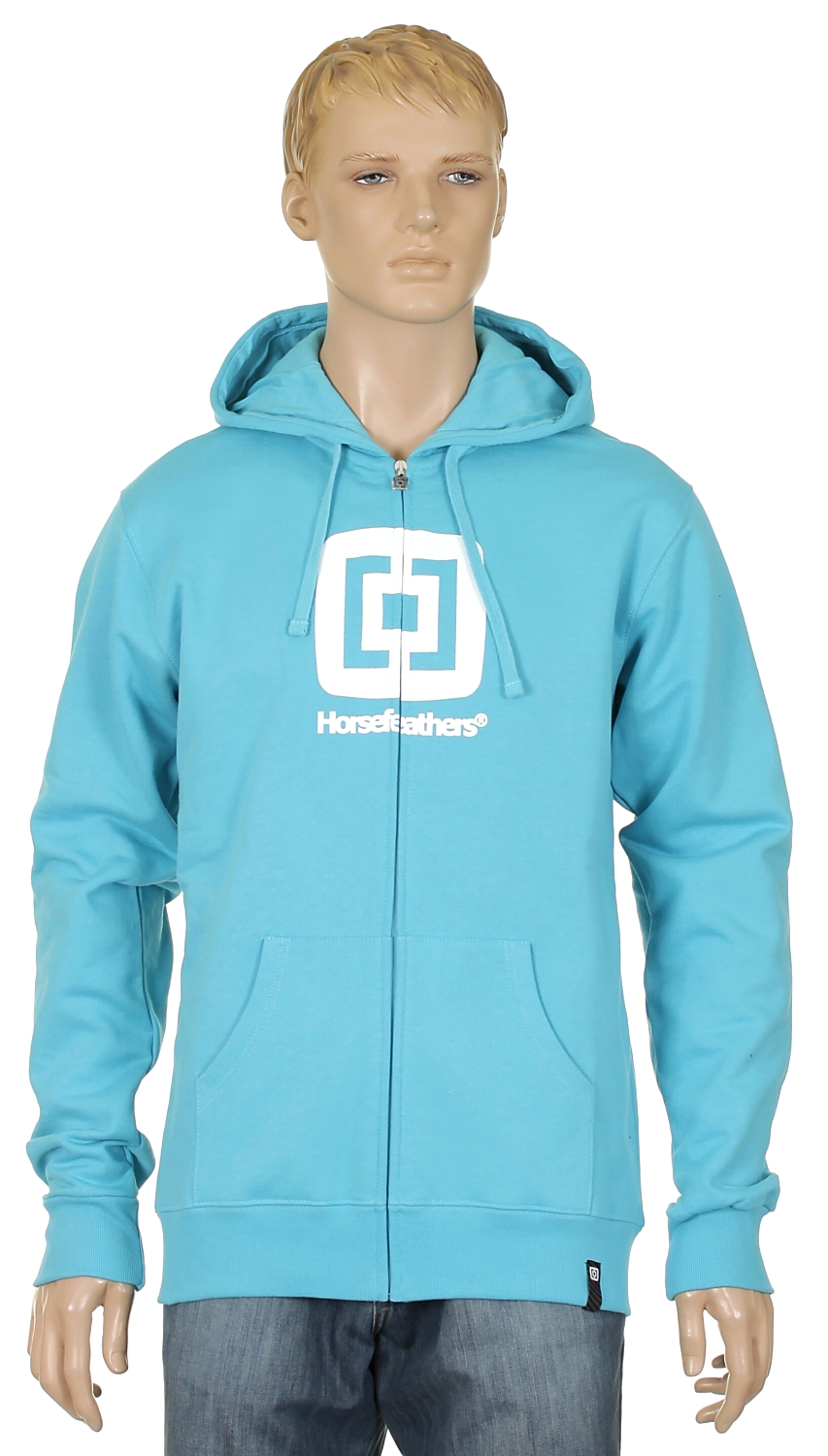 mikina Horsefeathers Sliver Zip - Cyan