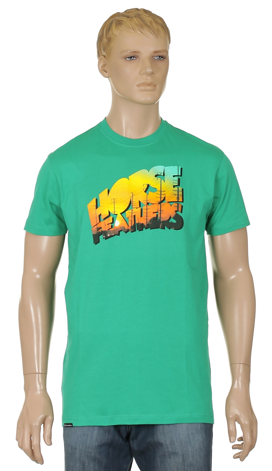 tričko Horsefeathers Greetings - Green