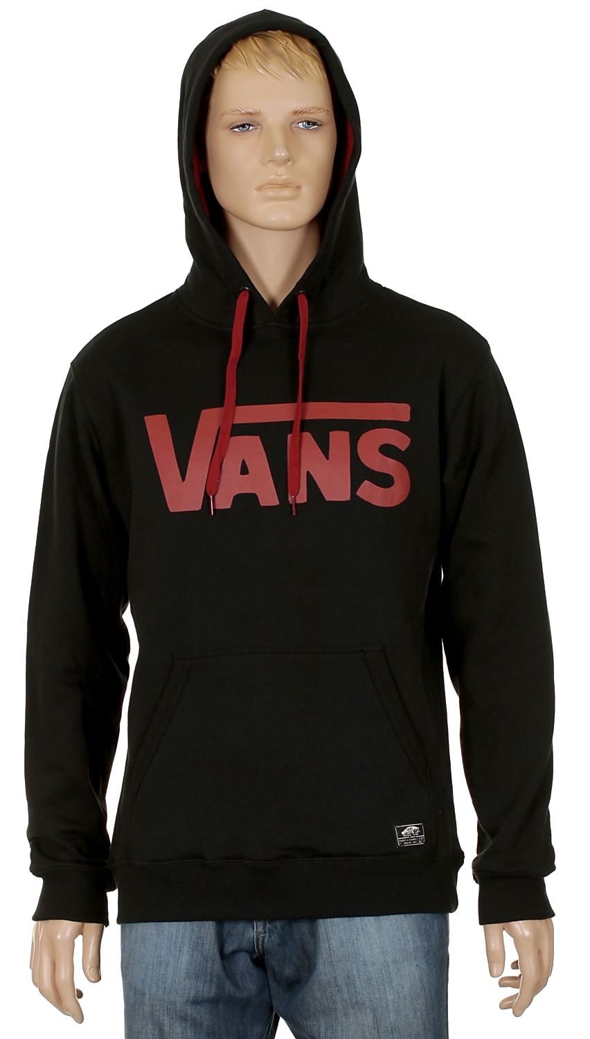 mikina Vans Classic Pullover - Black/Red Rum