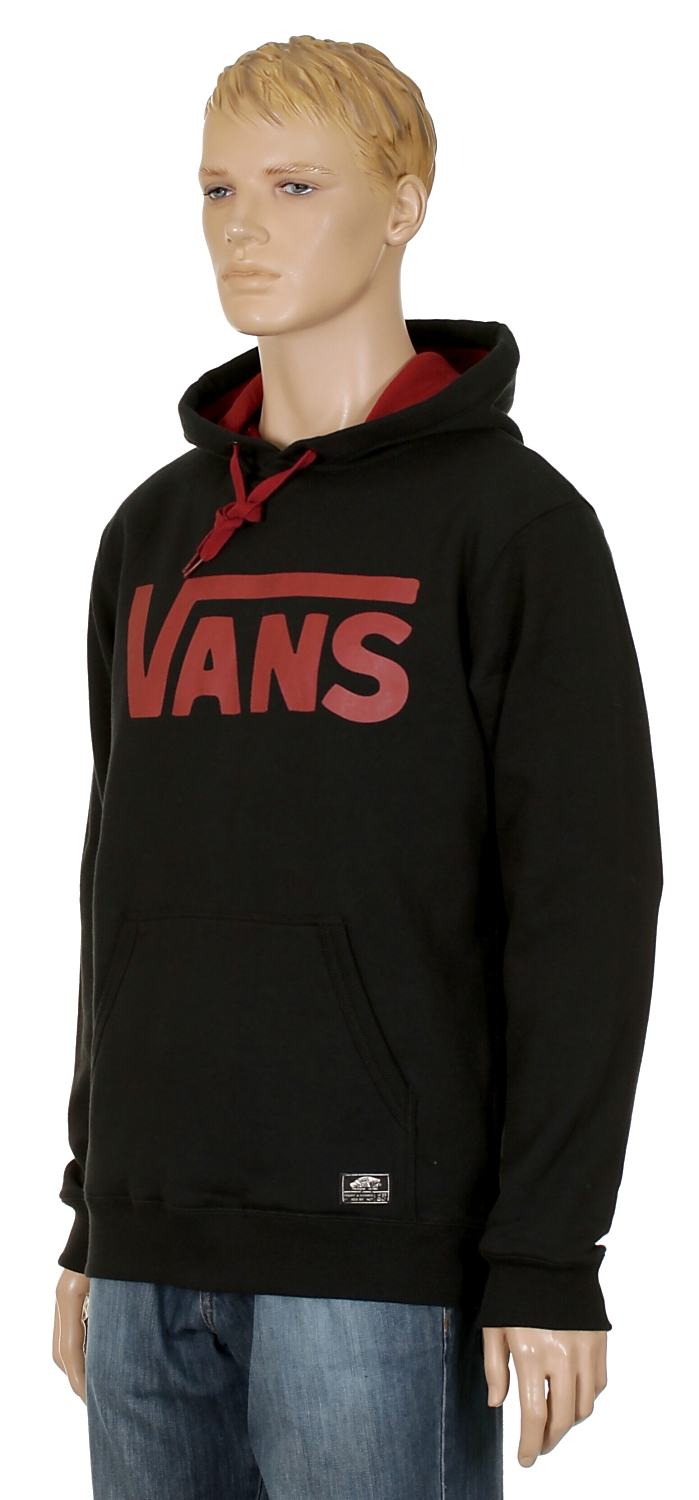 mikina Vans Classic Pullover - Black/Red Rum