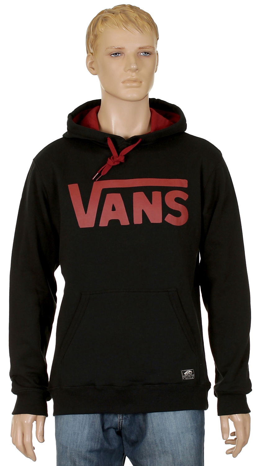 mikina Vans Classic Pullover - Black/Red Rum