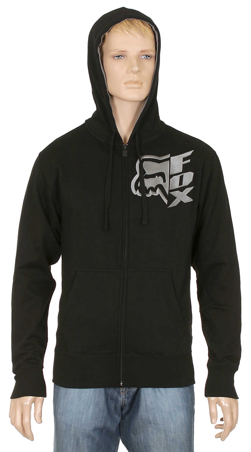 mikina Fox Vertical Zip - Black
