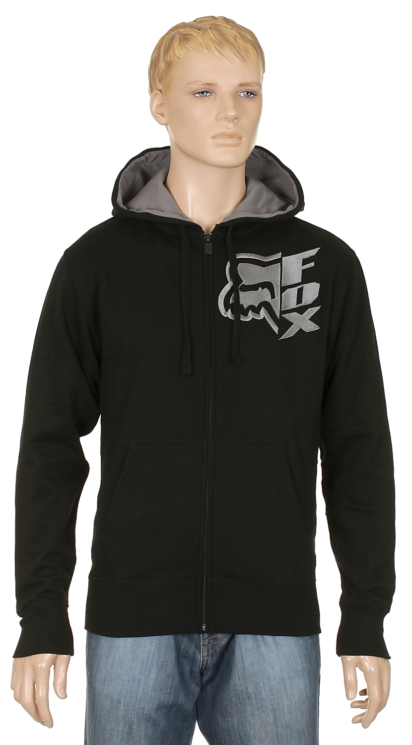 mikina Fox Vertical Zip - Black