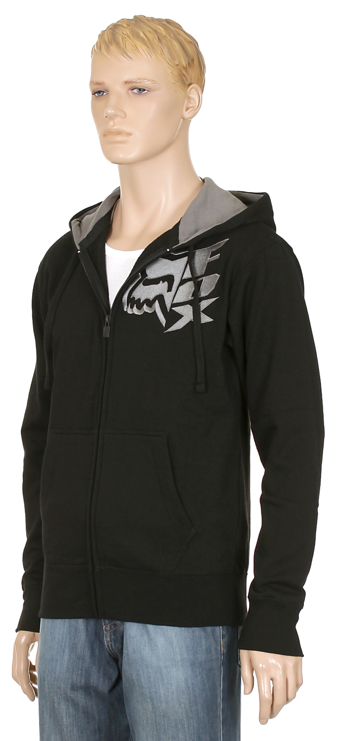 mikina Fox Vertical Zip - Black
