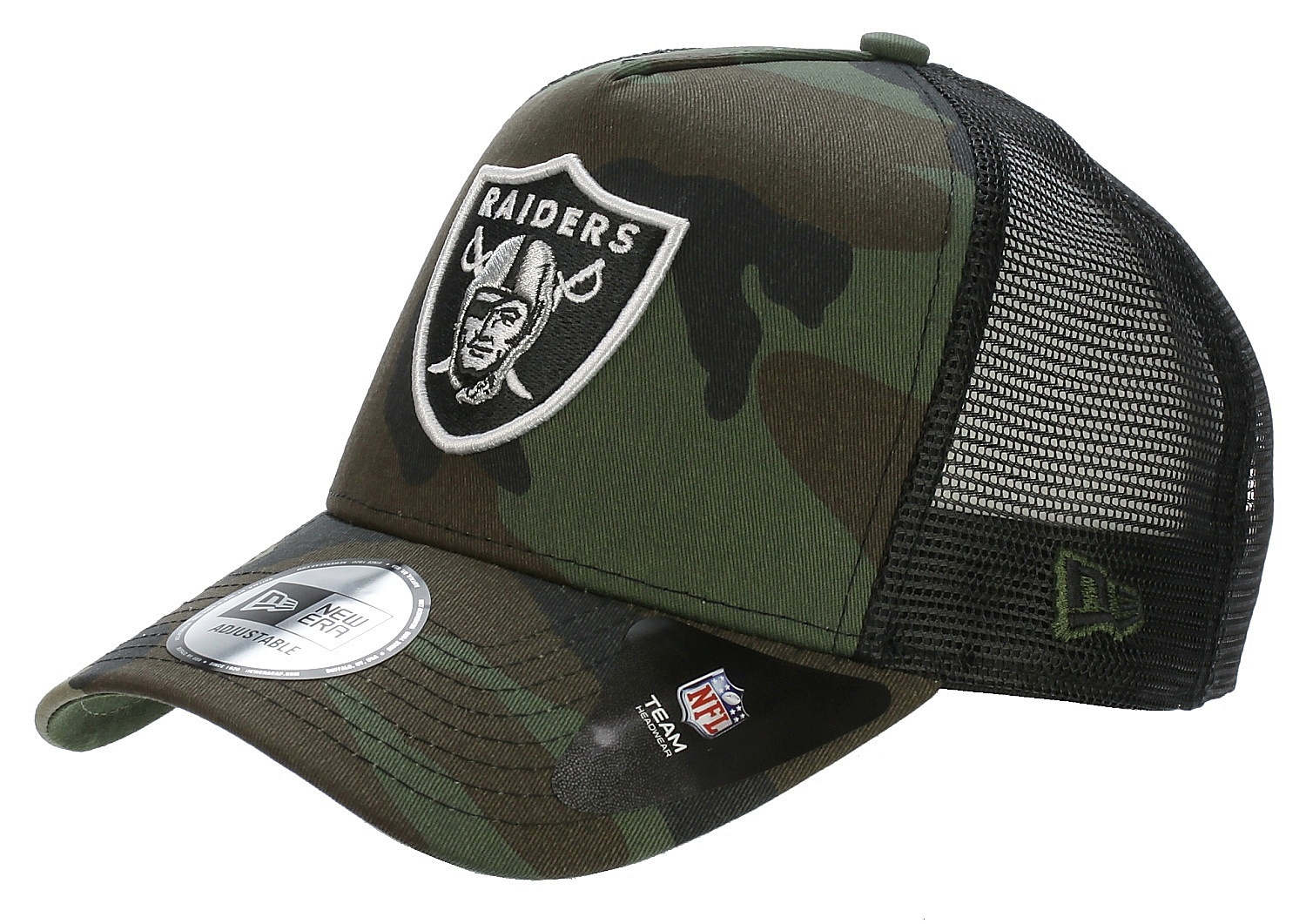 raiders camo trucker hat