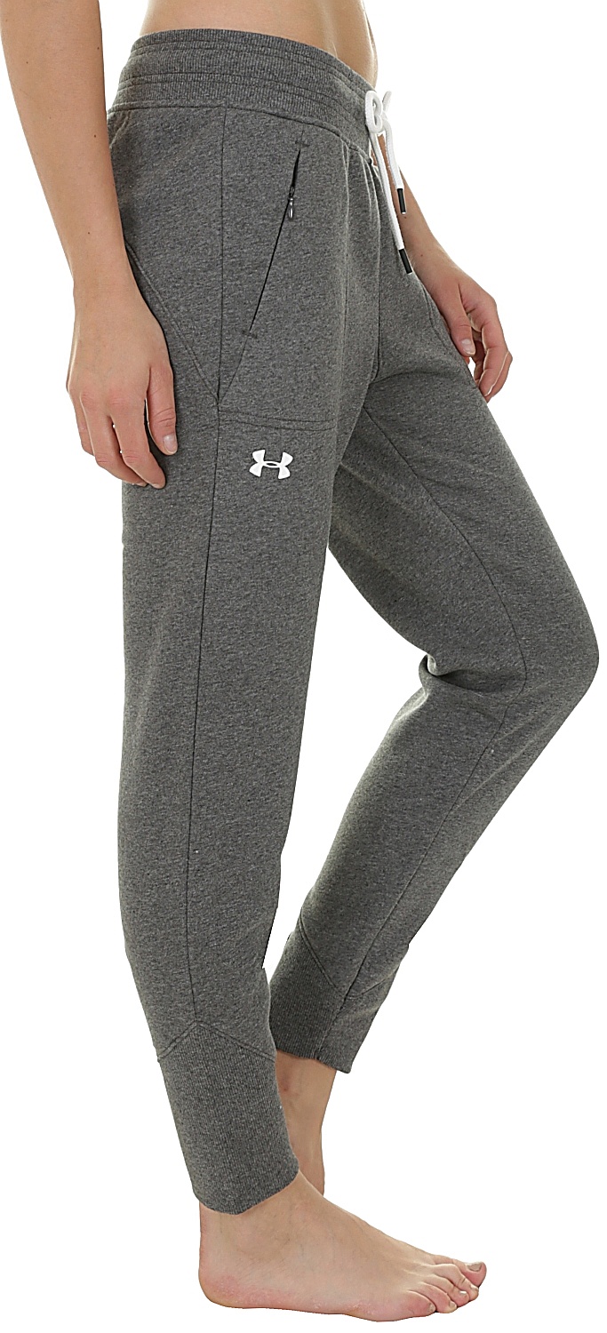 tepláky Under Armour Slim Leg Rib Cuff Jogger 019/Charcoal Light Heather/White Snowboard