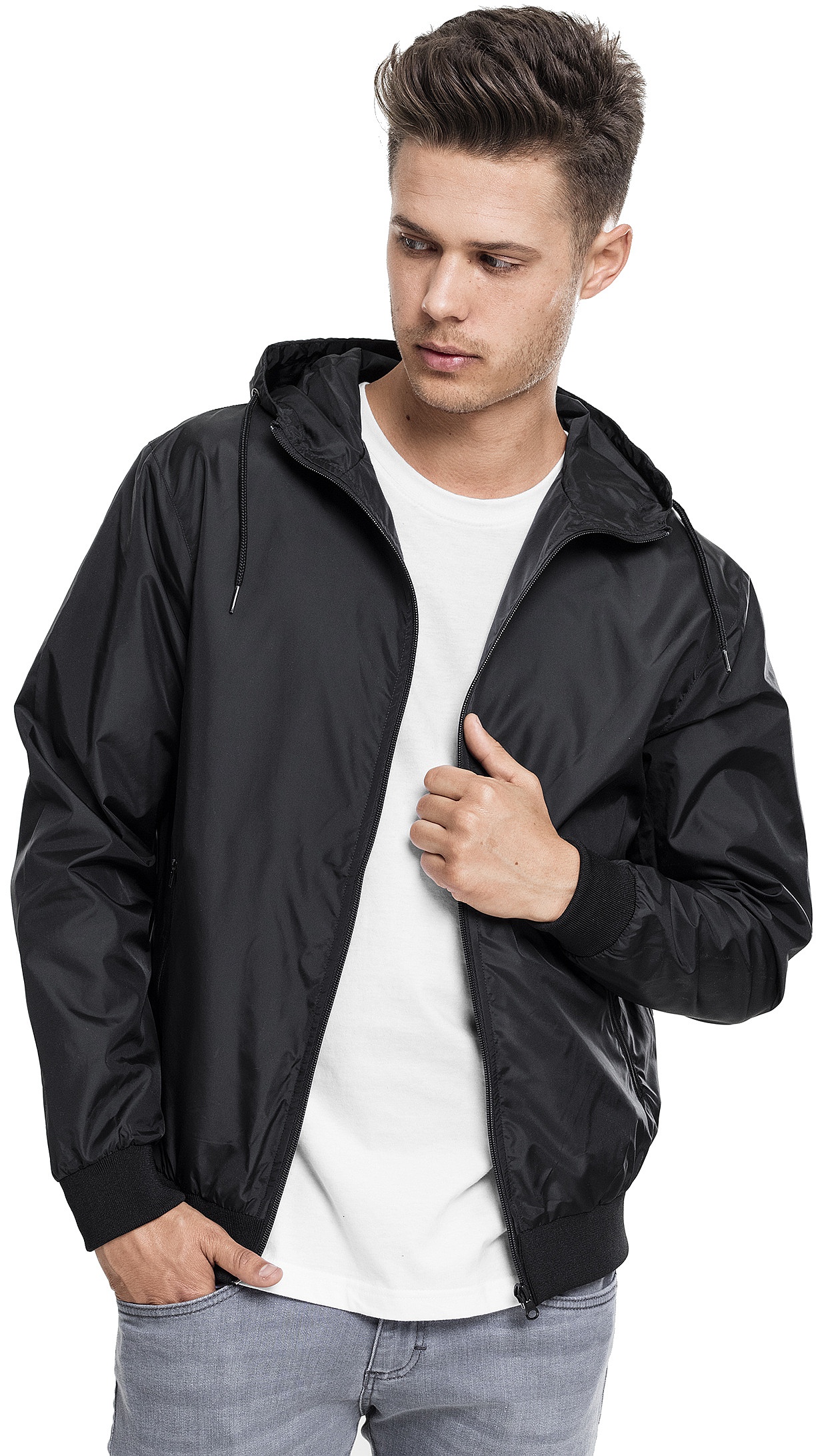 jacket Urban Classics Windbreaker/TB160 Black men´s Snowboard