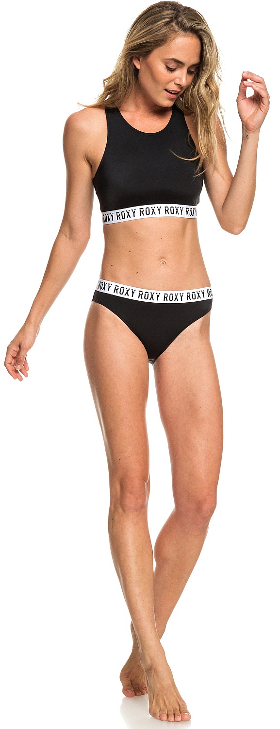 plavky Roxy Fitness Full Crop Top Solid - KVJ0/True Black