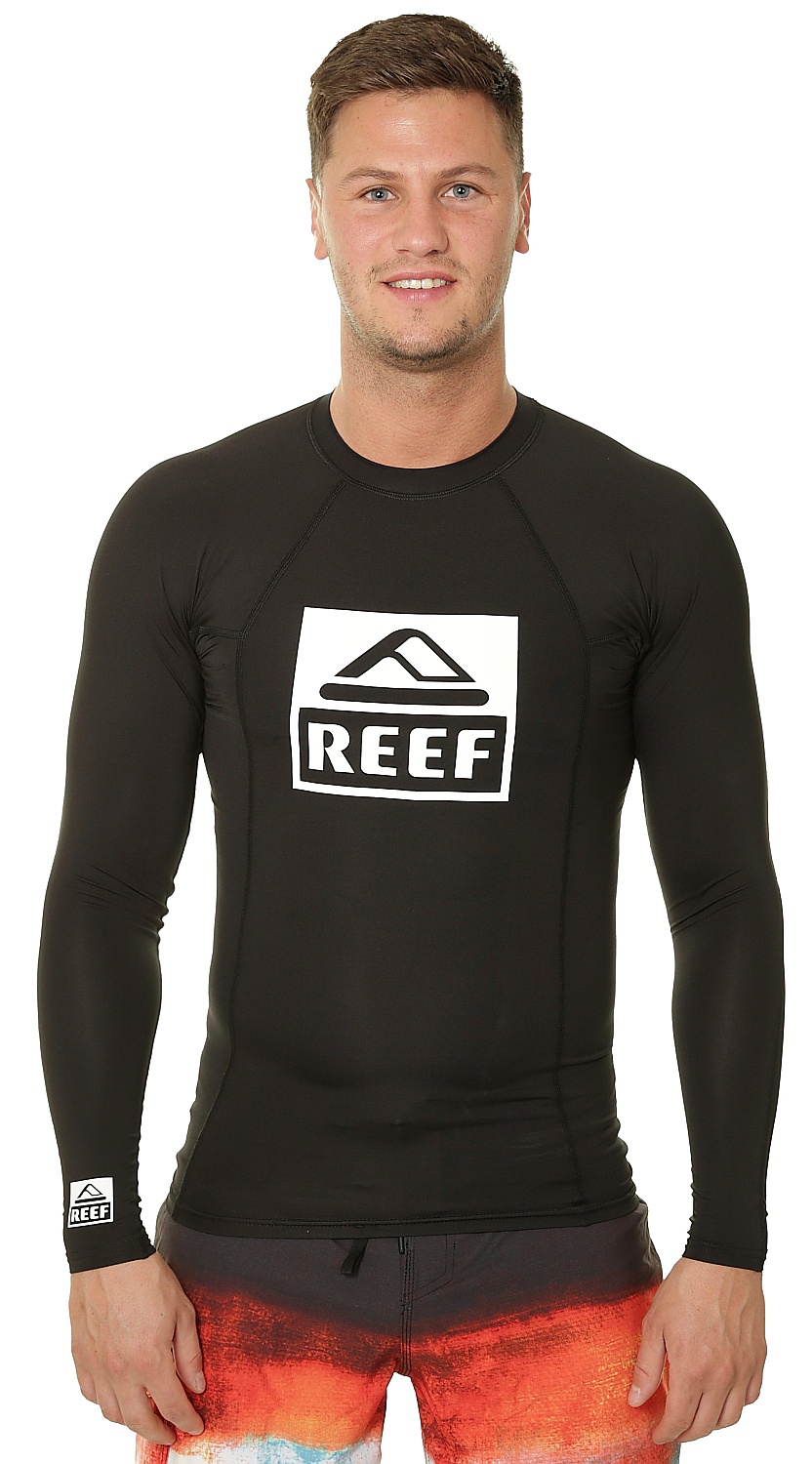tričko Reef Logo Rashguard II LS Black Snowboard shop,