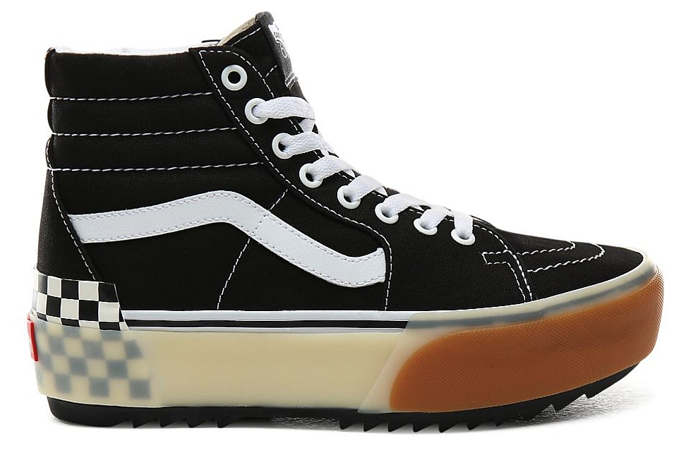 boty Vans SK8Hi Stacked Black Checkerboard Snowboard shop,