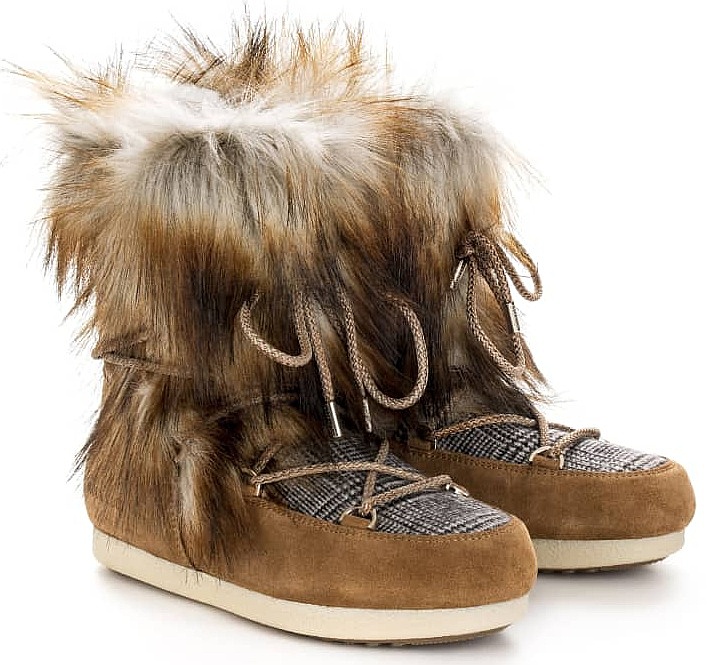 shoes Tecnica Moon Boot Far Side High Faux Fox Fur - Whiskey - women´s