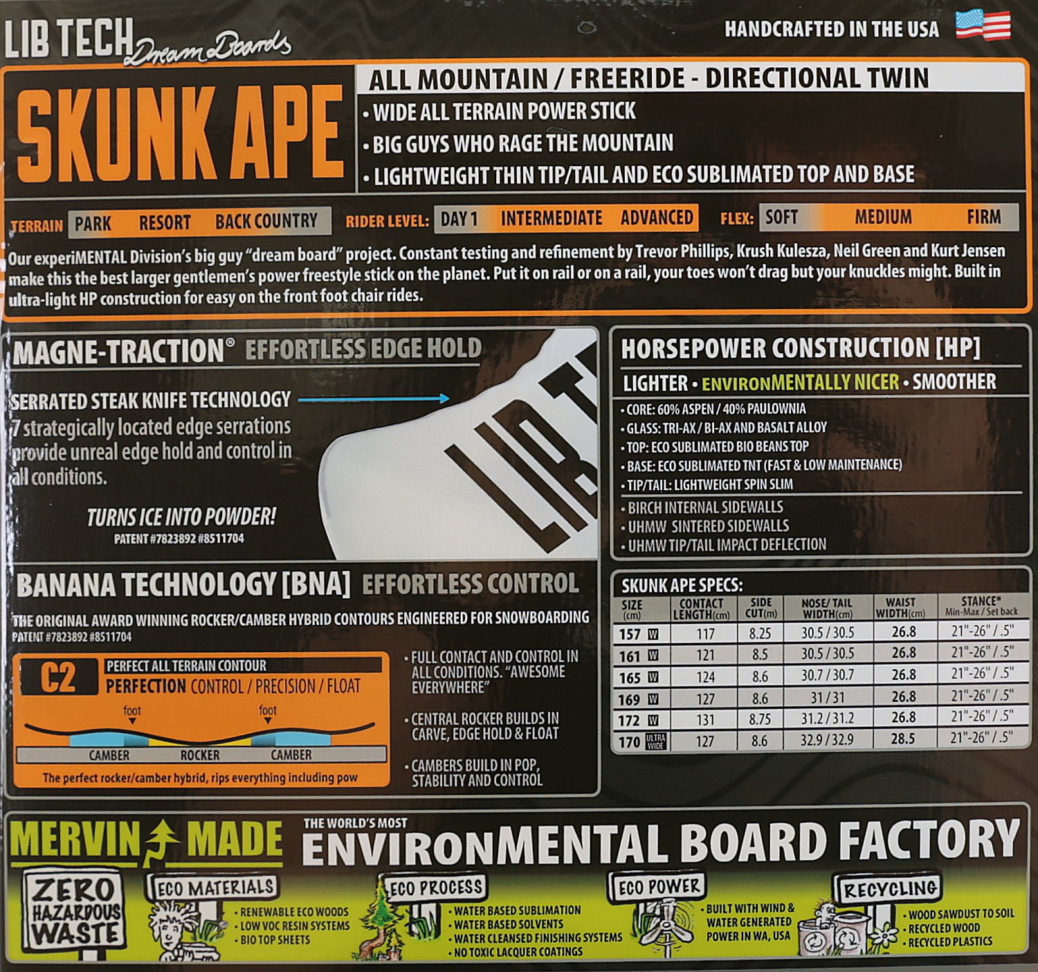 snowboard Lib Technologies Skunk Ape HP C2 Wide Assorted men´s